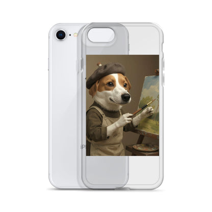 Clear custom pet portrait case beside iPhone 7/8