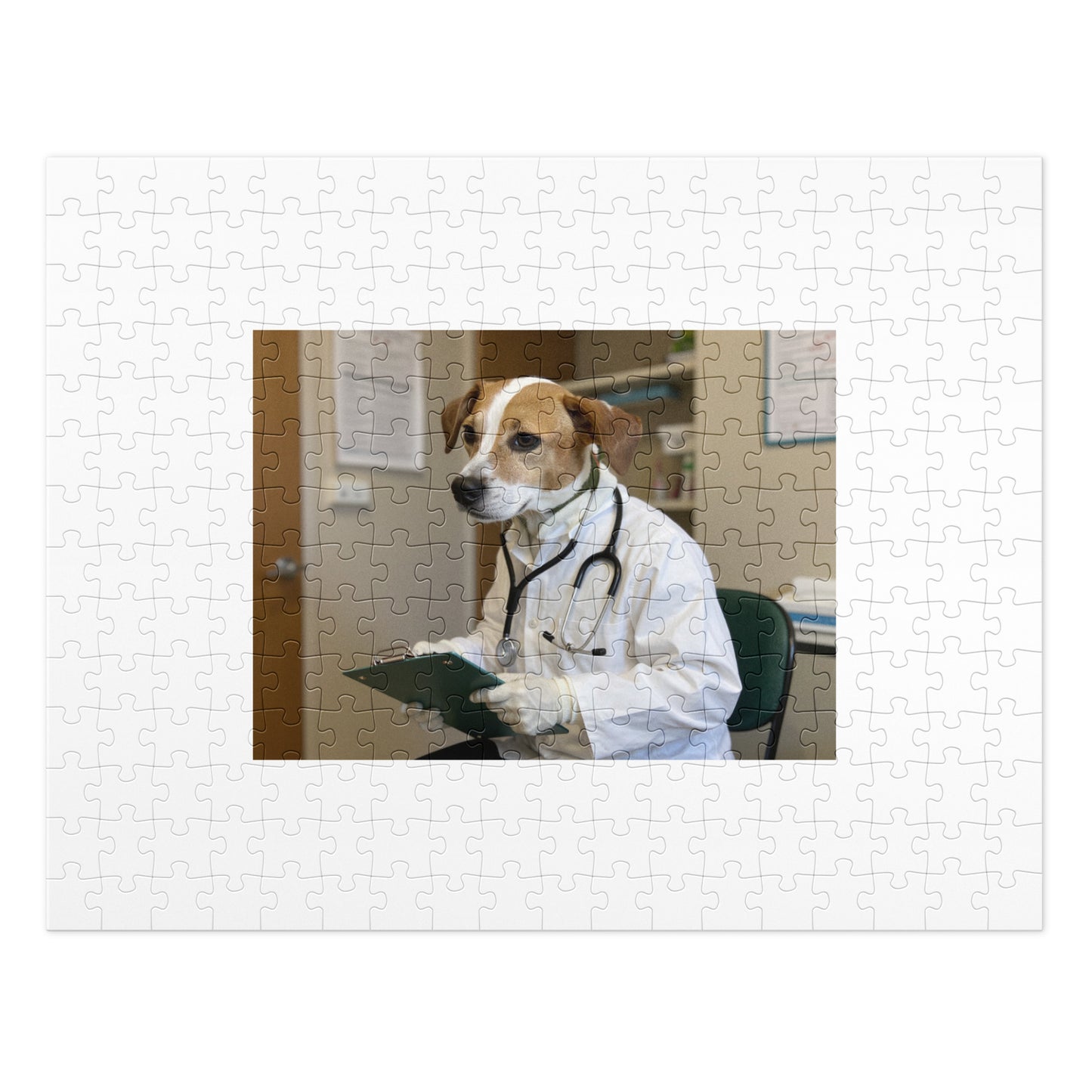 Custom pet photo jigsaw puzzle with keepsake tin, 252 pieces, front view