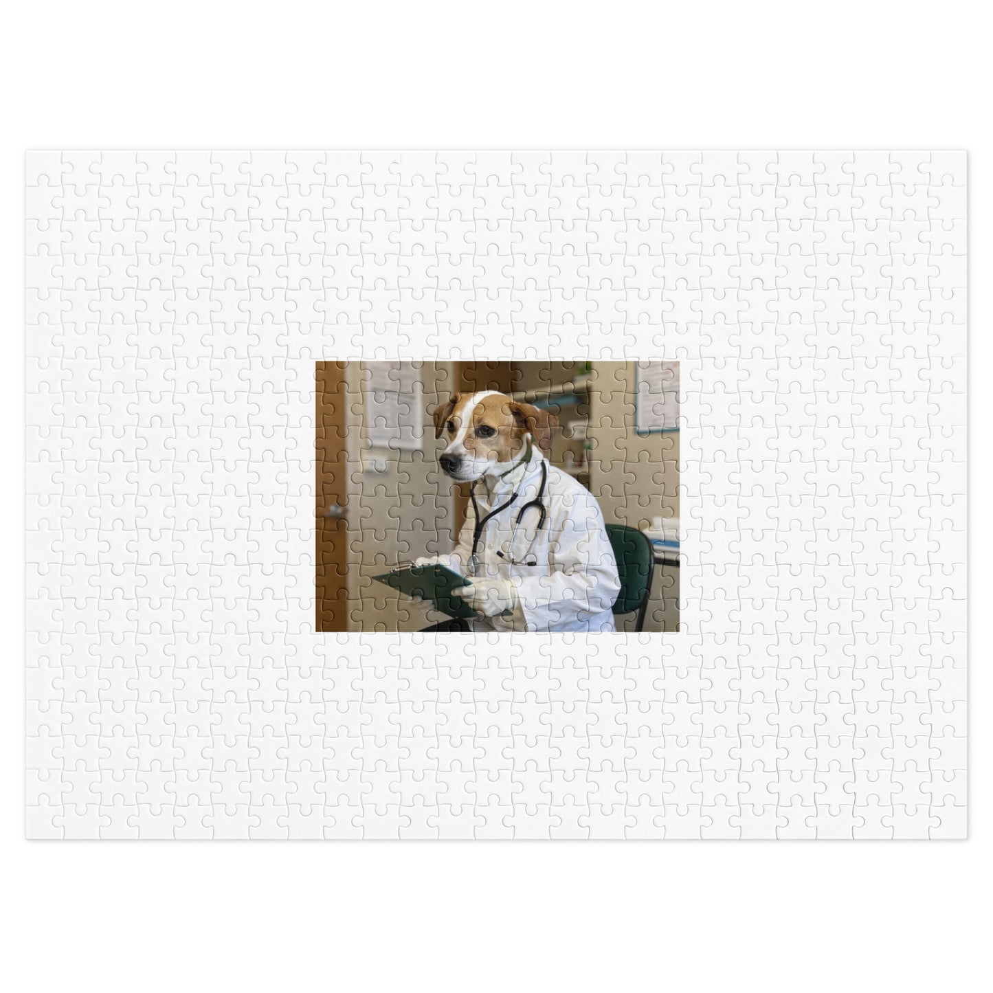 Custom pet photo jigsaw puzzle with keepsake tin, 500 pieces, front view