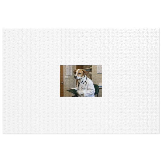 Custom pet photo jigsaw puzzle with keepsake tin, 1000 pieces, front view