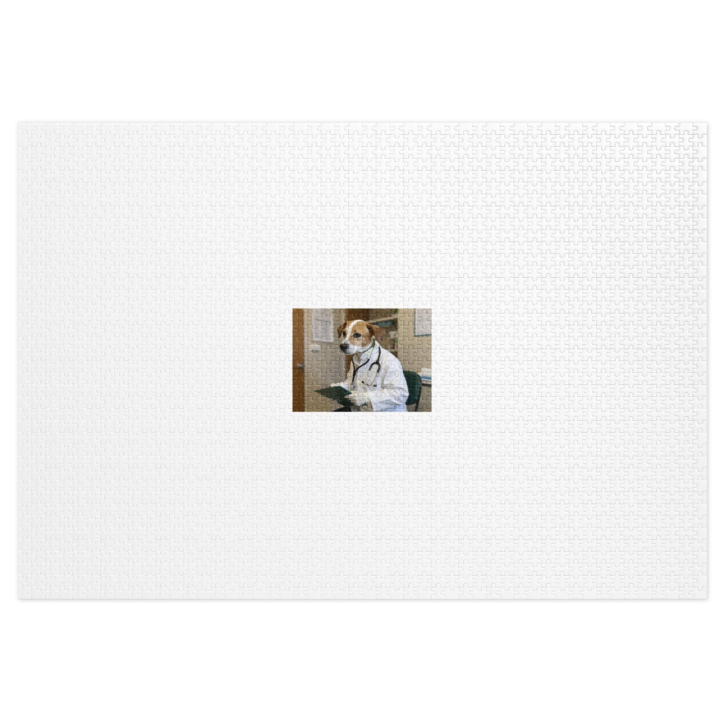 Custom pet photo jigsaw puzzle with keepsake tin, 2000 pieces, front view