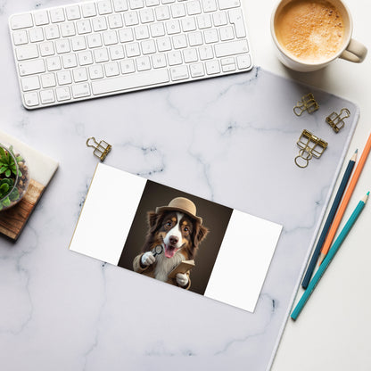 Custom pet portrait magnetic notepad, 4.25″×9″, front view