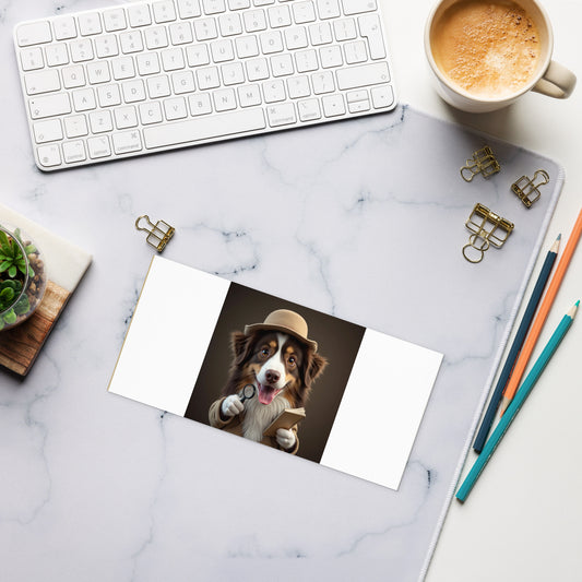 Custom pet portrait magnetic notepad, 4.25″×9″, front view