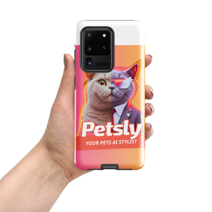 Tough custom pet portrait case for Samsung Galaxy S20 Ultra, glossy, front view